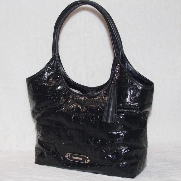 NWT BRAHMIN Melora Blue Castle View Leather Tote Carryall Shoulder Bag - Picture 2 of 6